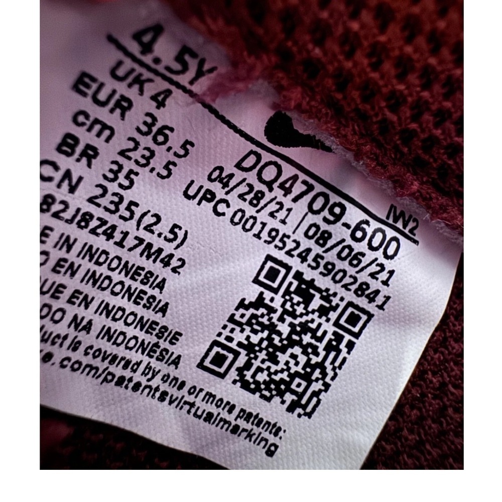 Nike Air Force 1 Low GS‎ "Christmas" Youth Size 4.5 Red Green Women's 6 - Picture 6 of 7